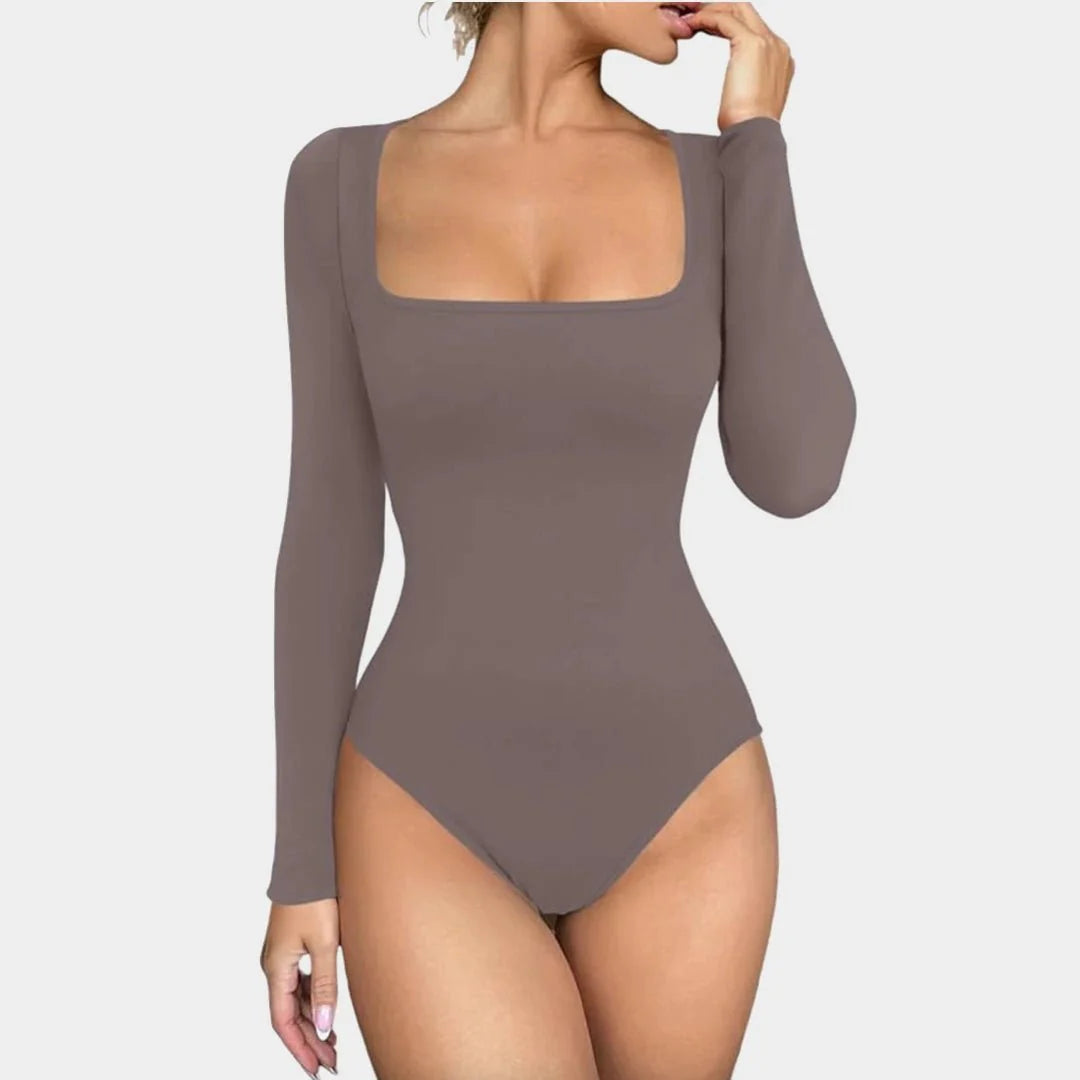 Sculptura™ Long Sleeve Square Neck Bodysuit