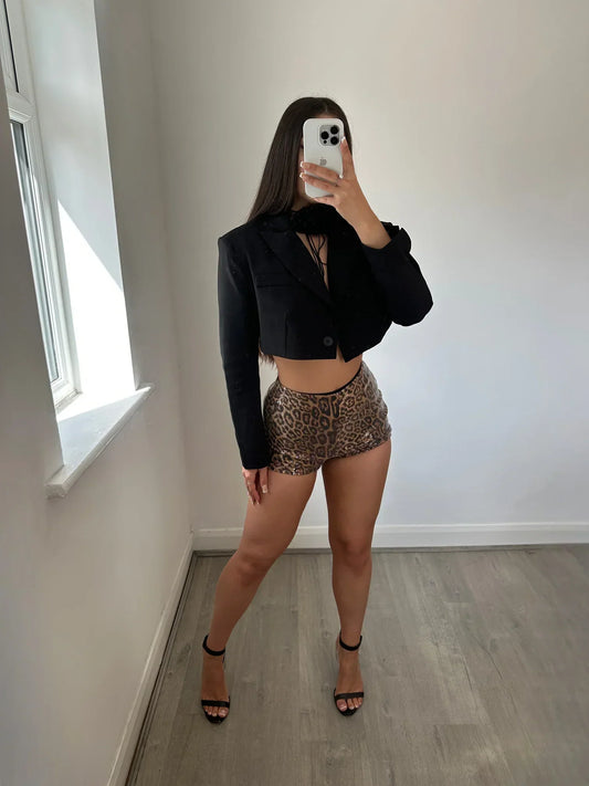 LeopardLush™ Mini Shorts